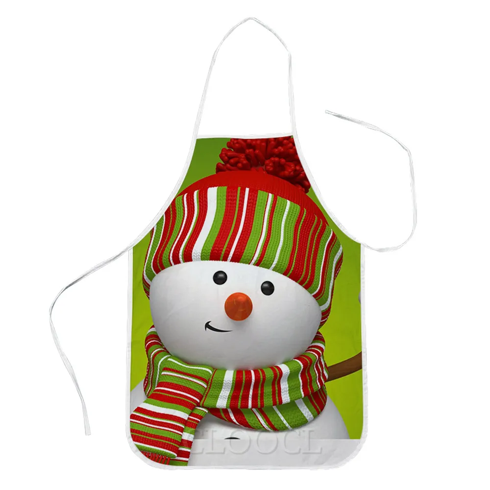 

CLOOCL Christmas Apron Cartoon Snowman Striped Hat Scarf Snowflake Polyester Lacing Aprons Men Women Festival Party Home Textile