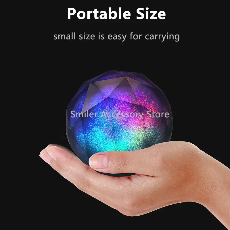 Стерео беспроводной Bluetooth динамик портативный домашний цветной светодиодный