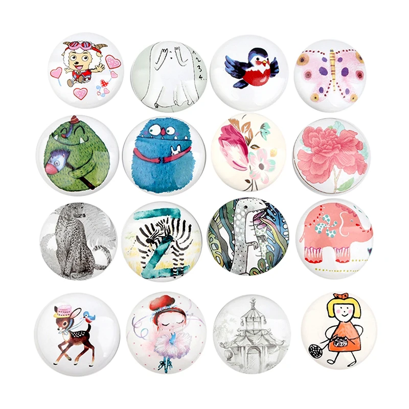 

Children Bedroom Cartoon Ceramic Handles Wardrobe Cupboard Drawer Pulls Knobd Single Round Kitchen Door Rural Furniture Handles