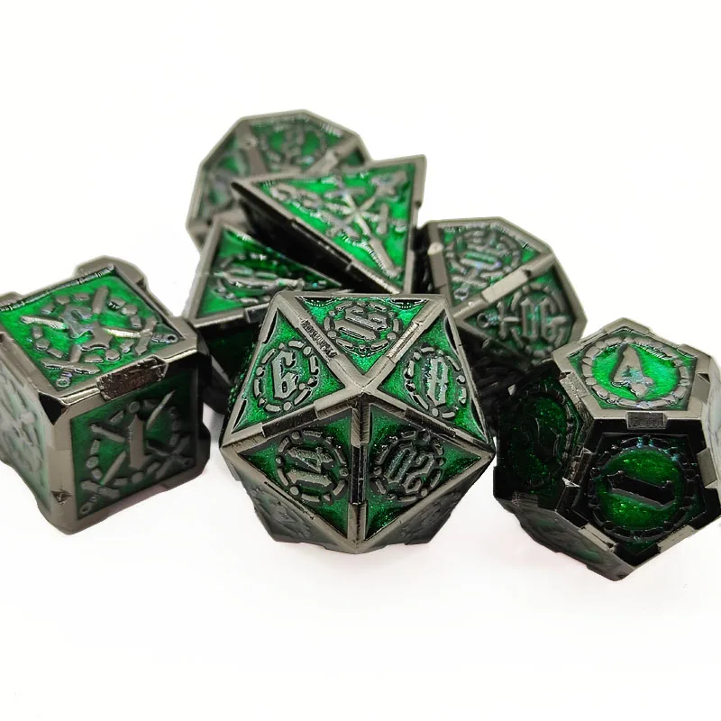 

Zinc alloy 7 pieces/set DND metal dice sword style design RPG MTG Warhammer Dungeon table game entertainment dice set