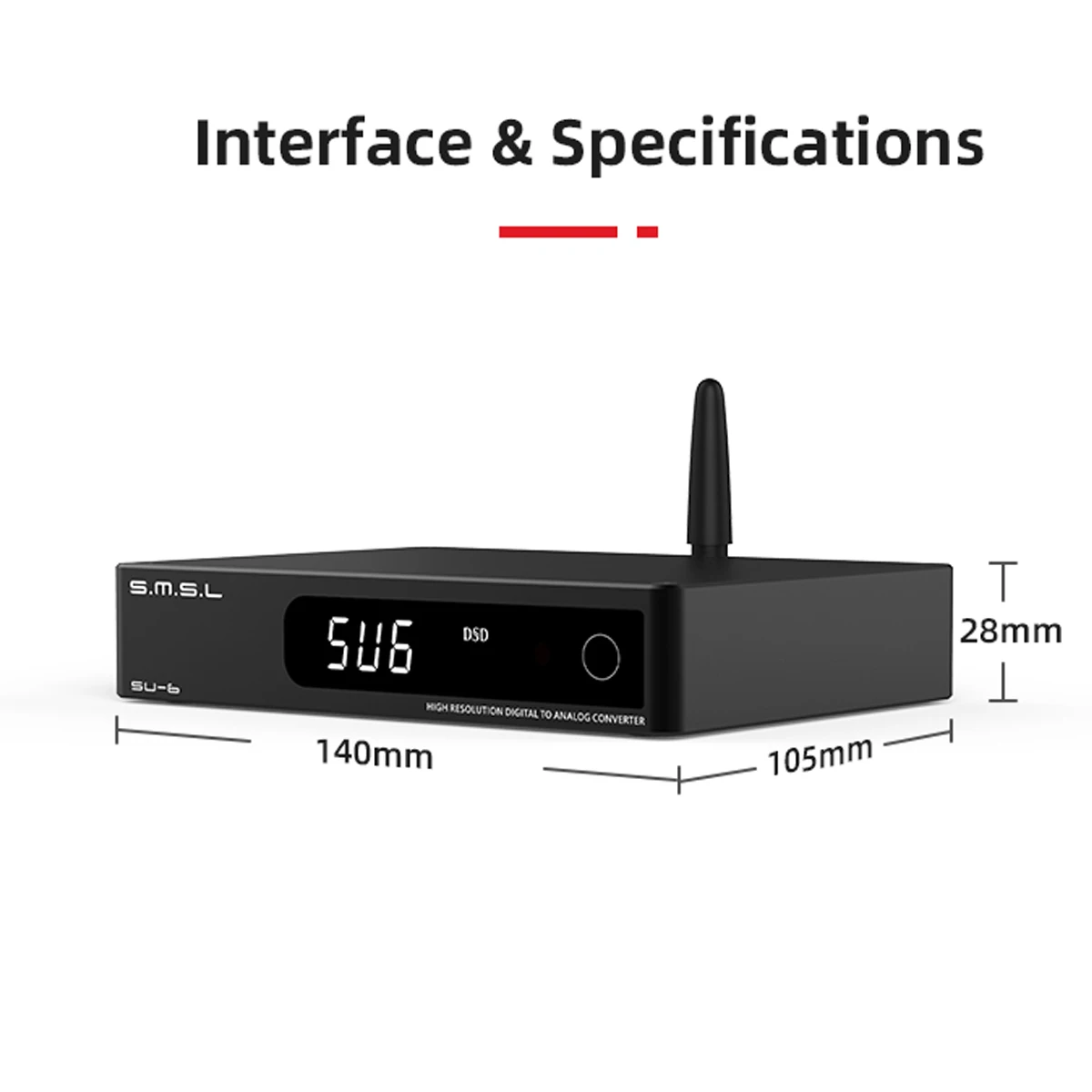 SMSL SU-6 USB DAC декодер ES9038Q2M OPA1612 * 4 32 бит/768 кГц DSD512 Bluetooth 5 0 настольный мини аудио с