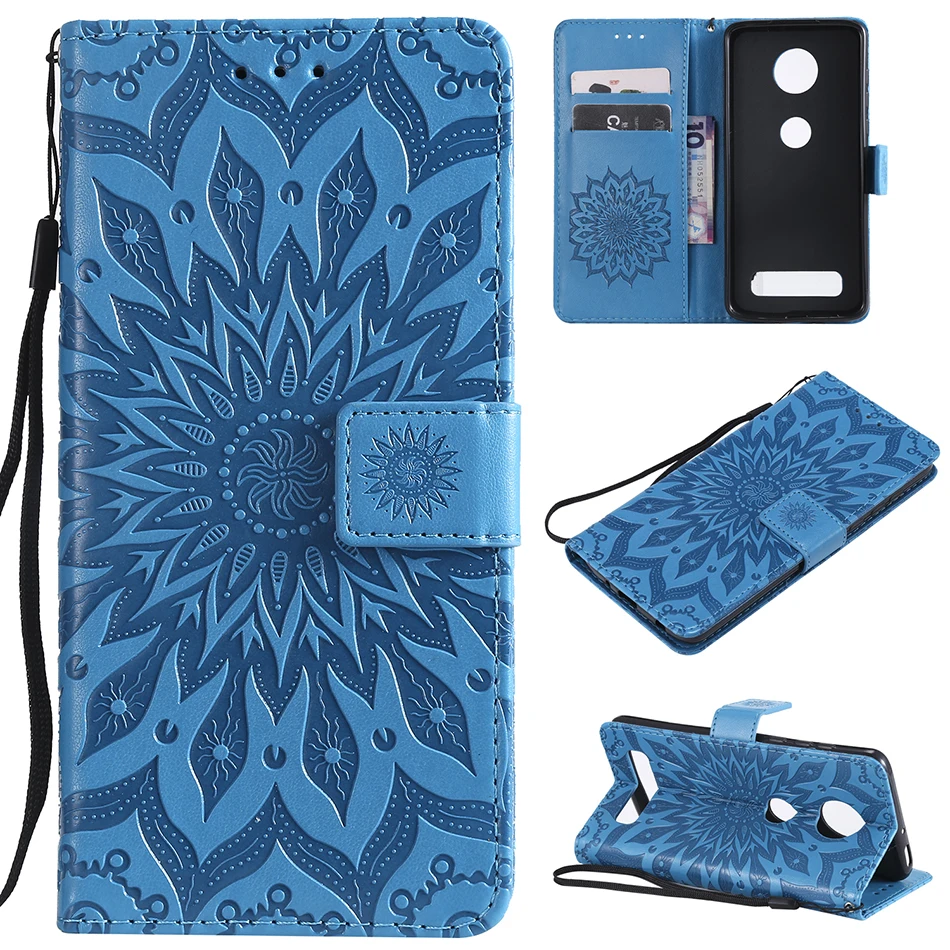 Чехол для телефона с откидной крышкой и карманом карты подсолнуха Motorola E7 Z4 G8 Power G7