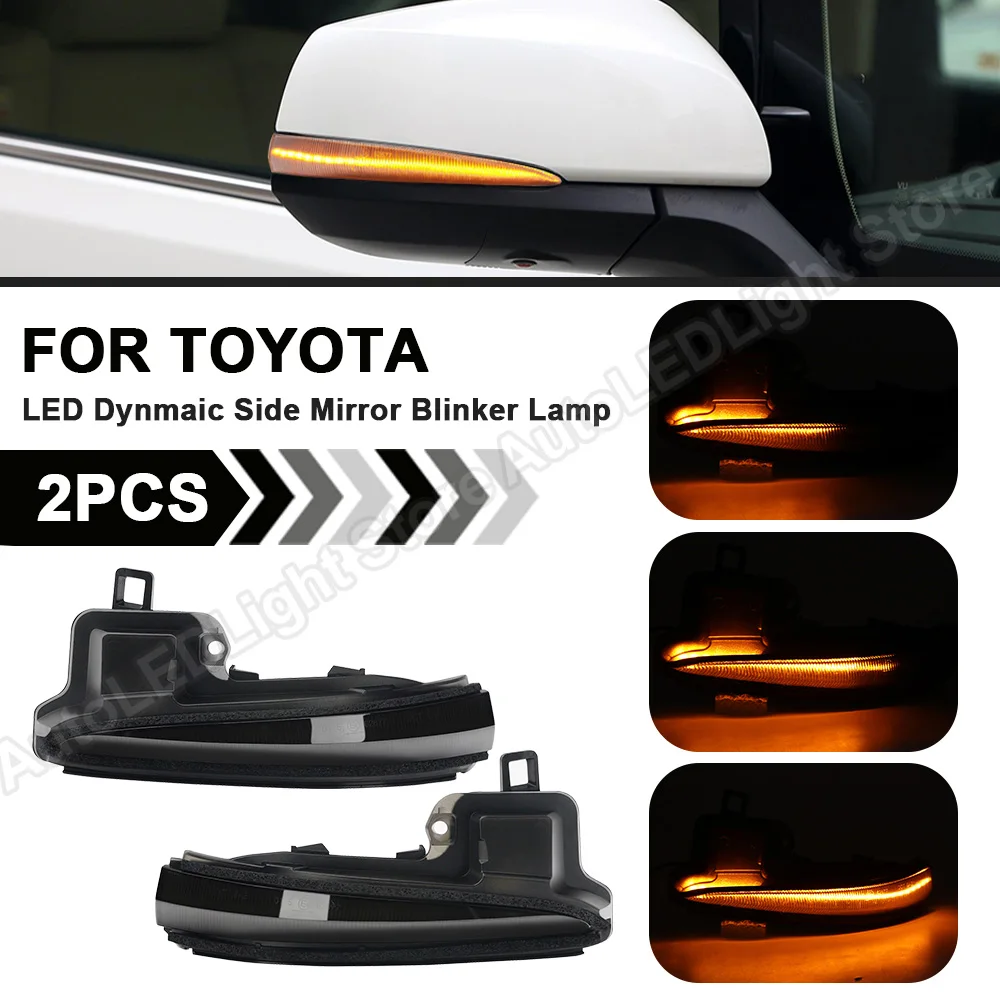 

2Pcs LED Dynamic Flowing Mirror Blinker Light Turn Signal Lamp For Toyota Tacoma MK3 N300 Highlander MK4 Alphard MK3 RAV4 Lexus