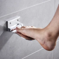aluminium alloy bathroom shower pedal room anti slip safety foot rest safety shoe shine holder folding bathroom shelf accessory