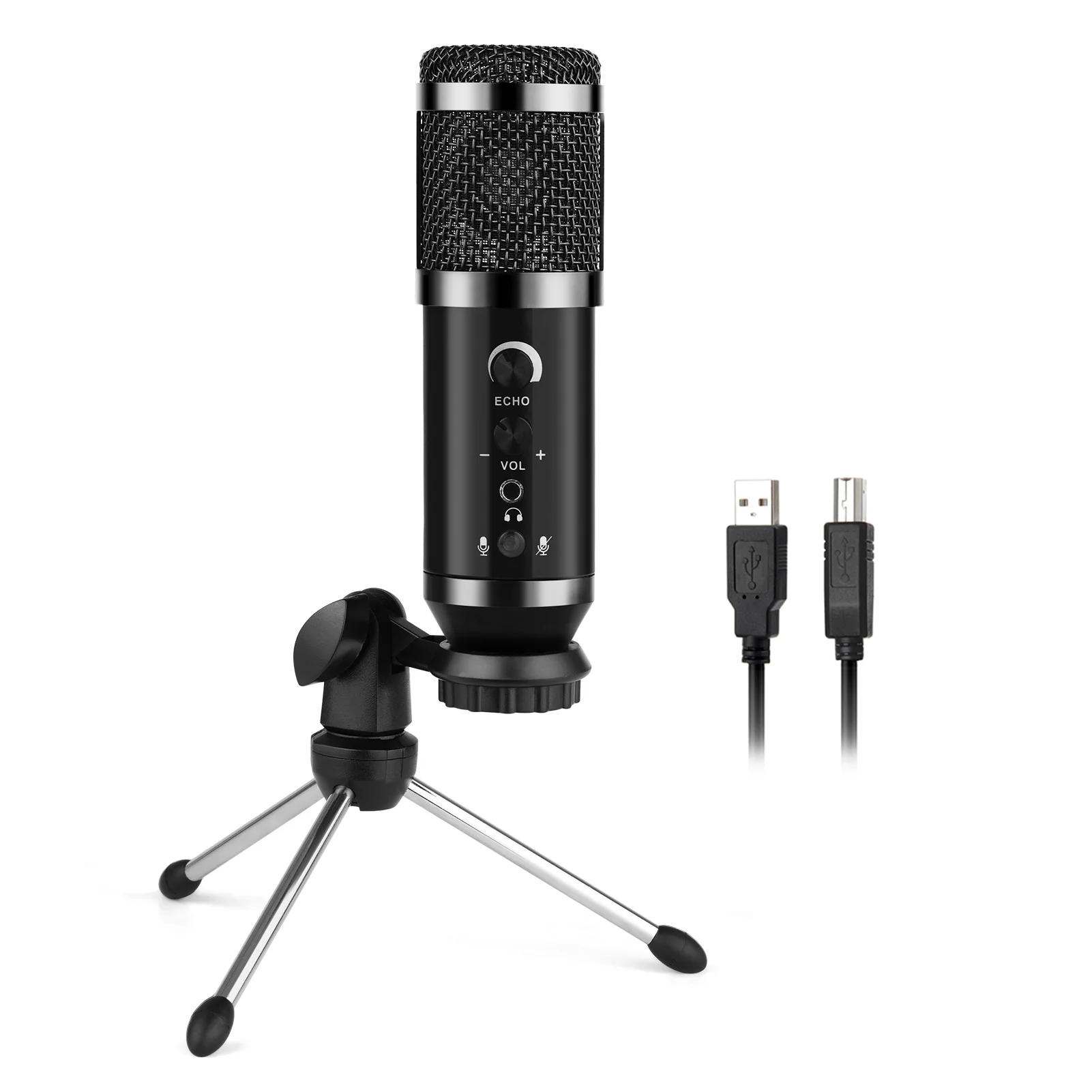 

USB Condenser Microphone Wired Cardioid Pickup Pattern Mic for Live Streaming Karaoke Gaming Online Learning Recording