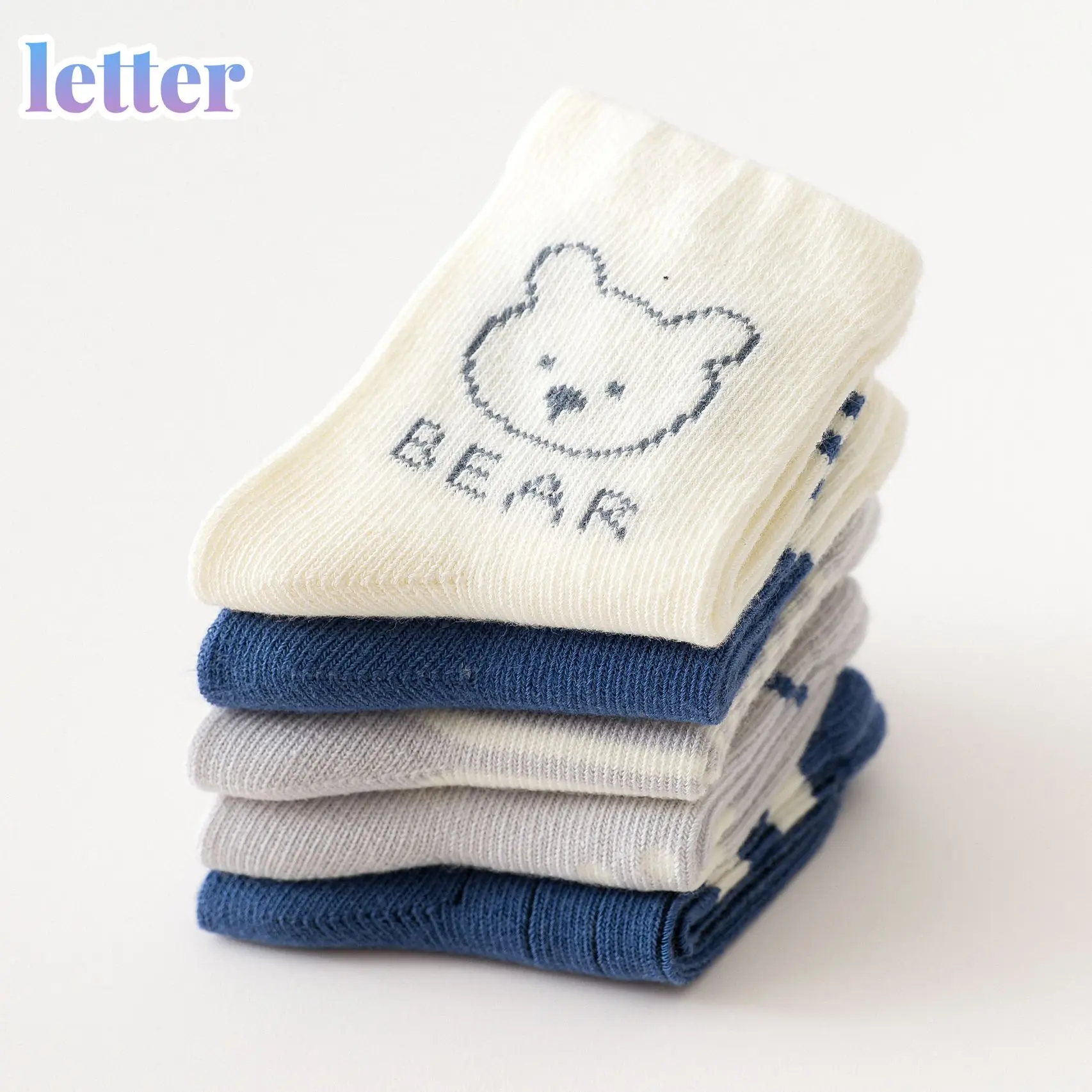 

5 Pair Bear Comfort Warm Autumn Winter Cotton High Quality Kids Girl Baby Middle tube Socks Child Boy Newborn Socks 0-8Yrs