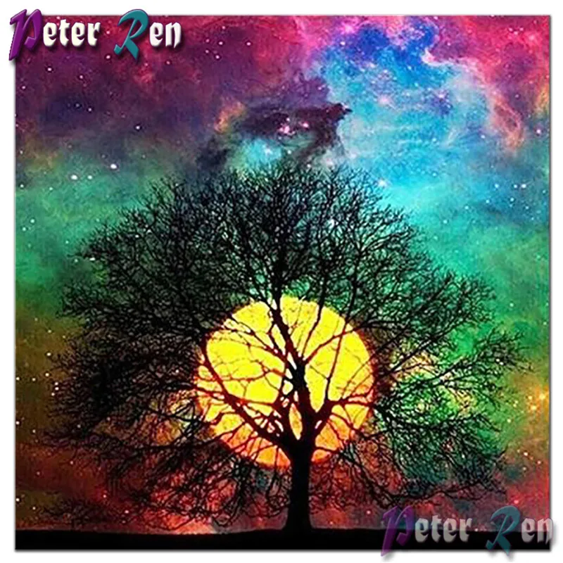 

Diy Diamond Painting Scenic rainbow 5d Full diamant Embroidery Mosaic Sale Landscape Picture Sun tree daimond Decoration paiting