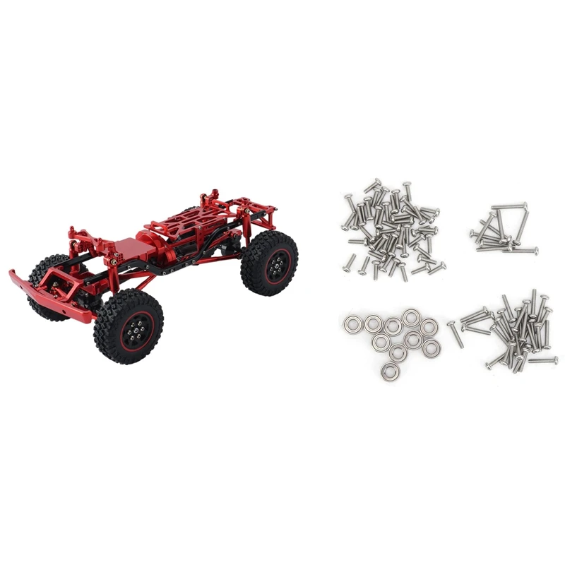 

2 Set RC Car Part: 1 Set M1.4 Screw Bearing(6X3X2.5mm) Set & 1 Set Metal Assembled Frame Body Chassis