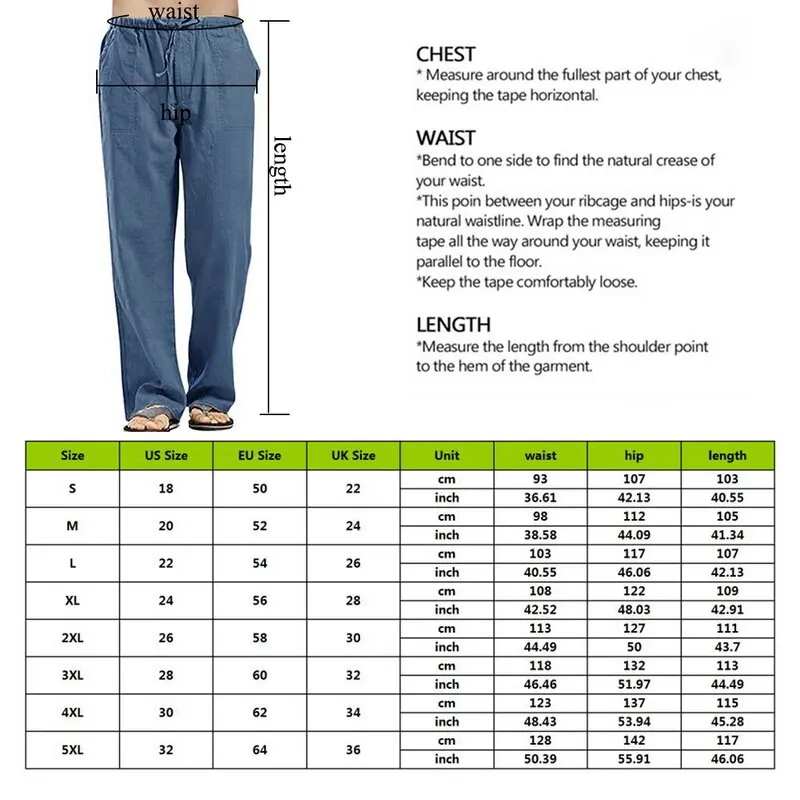 

Men's Pants Casual Loose Cotton and Linen Cool Pants with pocket Men's Clothing ropa hombre Elastic Waist joggers Mens pants
