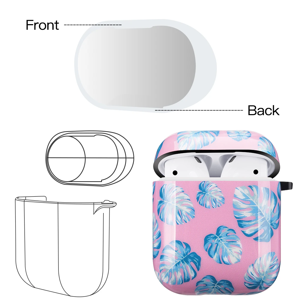 Netarlier беспроводной Bluetooth чехол для наушников для Apple AirPods 1 2 банановый лист глянцевый мягкий защитный IMD чехол с вешалкой крюк