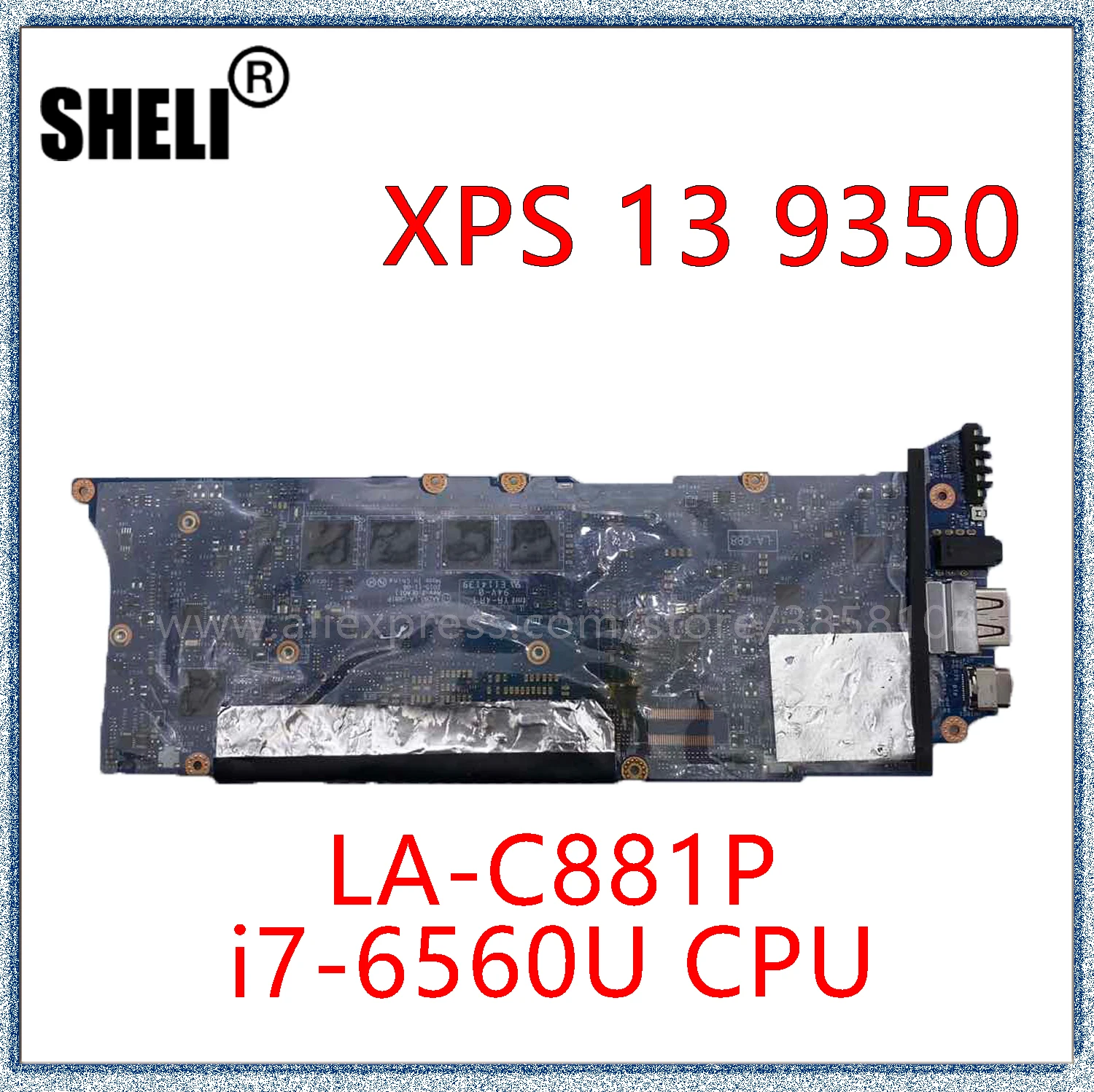 Шели для DELL XPS 13 9350 материнская плата портативного компьютера с I7-6560U 2 ГГц 16 Гб
