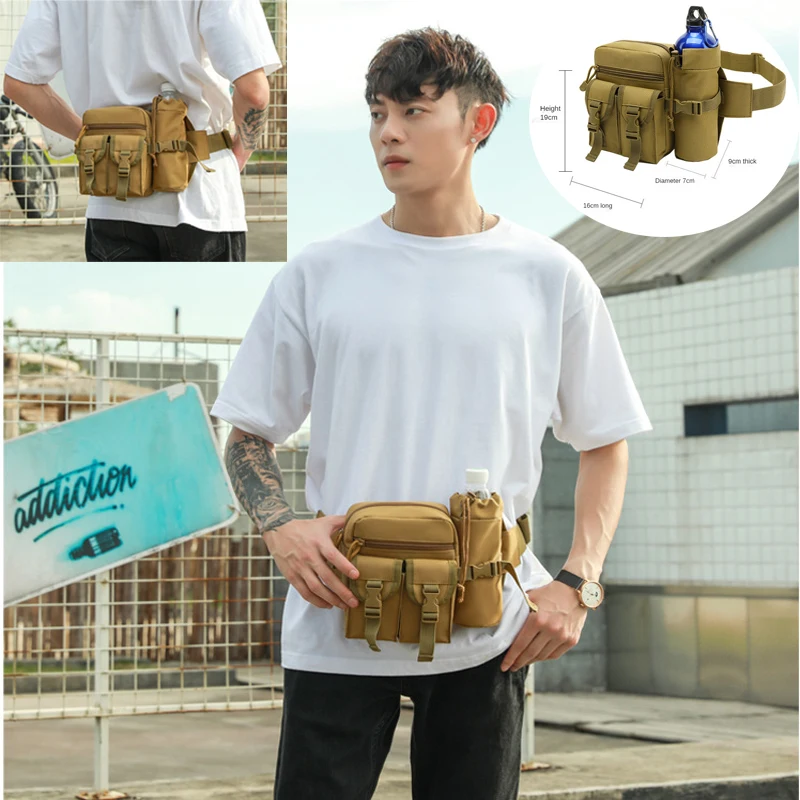 Tactical Men Waist Pack Lightweight Multifunction Tactical Package 800D Waterproof Oxford Cloth Military Camping Tactical Pocket