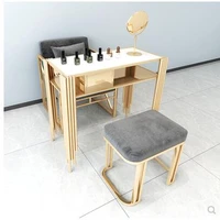 net red light luxury manicure table and chair set marble iron manicure table worktable single double three person economic type