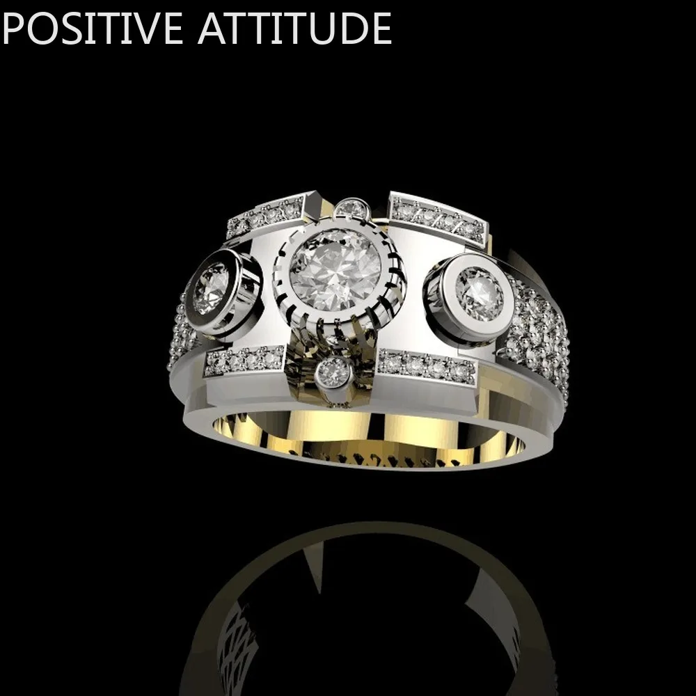 Геометрическое креативное мужское кольцо в европейском и американском стиле