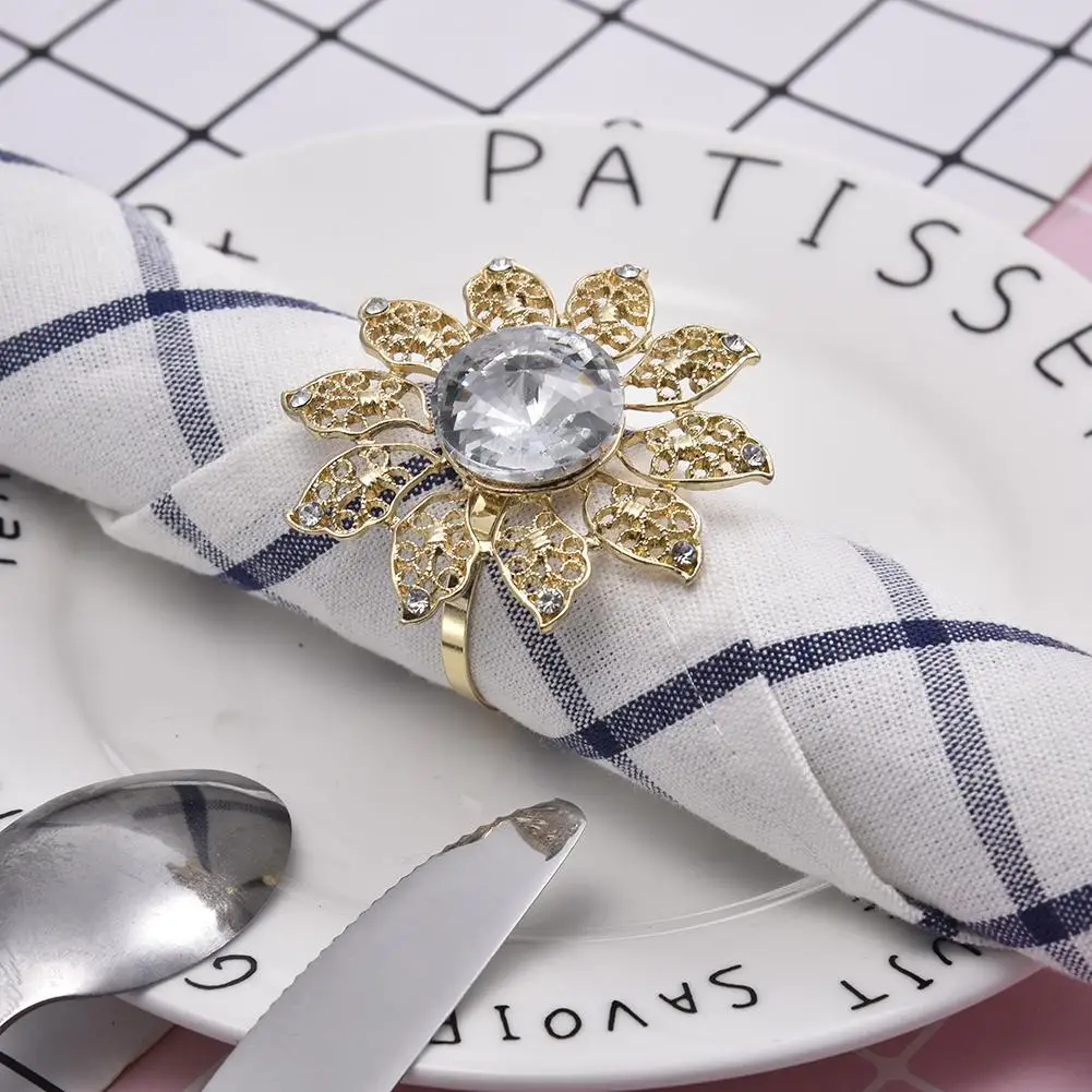 Napkin Ring Party Wedding Napkin Rings Table Decoration Alloy Napkin Holder Holiday Banquet Dinner Decor Party Supplies