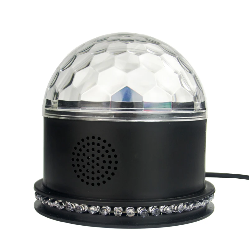 Светодиодный хрустальный волшебный шар 6 цветов светильник активация звуком