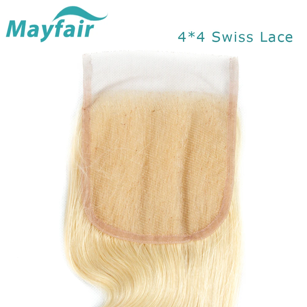 

Mayfair 613 4x4 Lace Closure For Women Body Wave Brazilian Human Hair Extensions Non-Remy Blonde Hair Swiss Lace