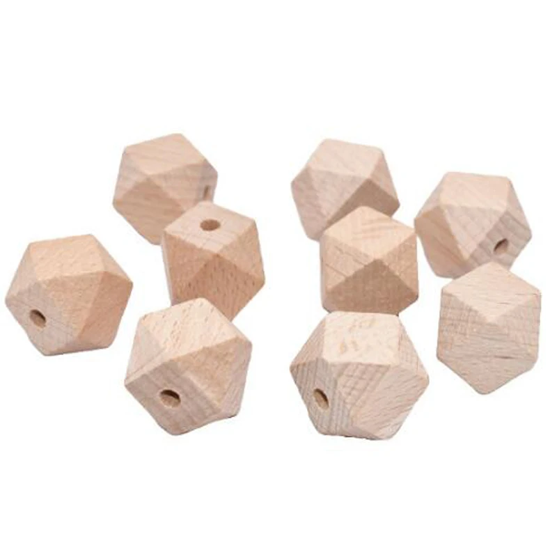 

100Pcs Multi Size Hexagon Beech Wood Baby Teething Beads DIY Pacifier Chain Bracelet Wooden Blank Nurse Gift Baby Product