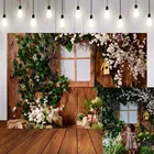 Фон для фотосъемки Mehofond зеленая трава пасхальные весенние деревянные цветы Новорожденный ребенок душ Портрет фон реквизит для фотостудии