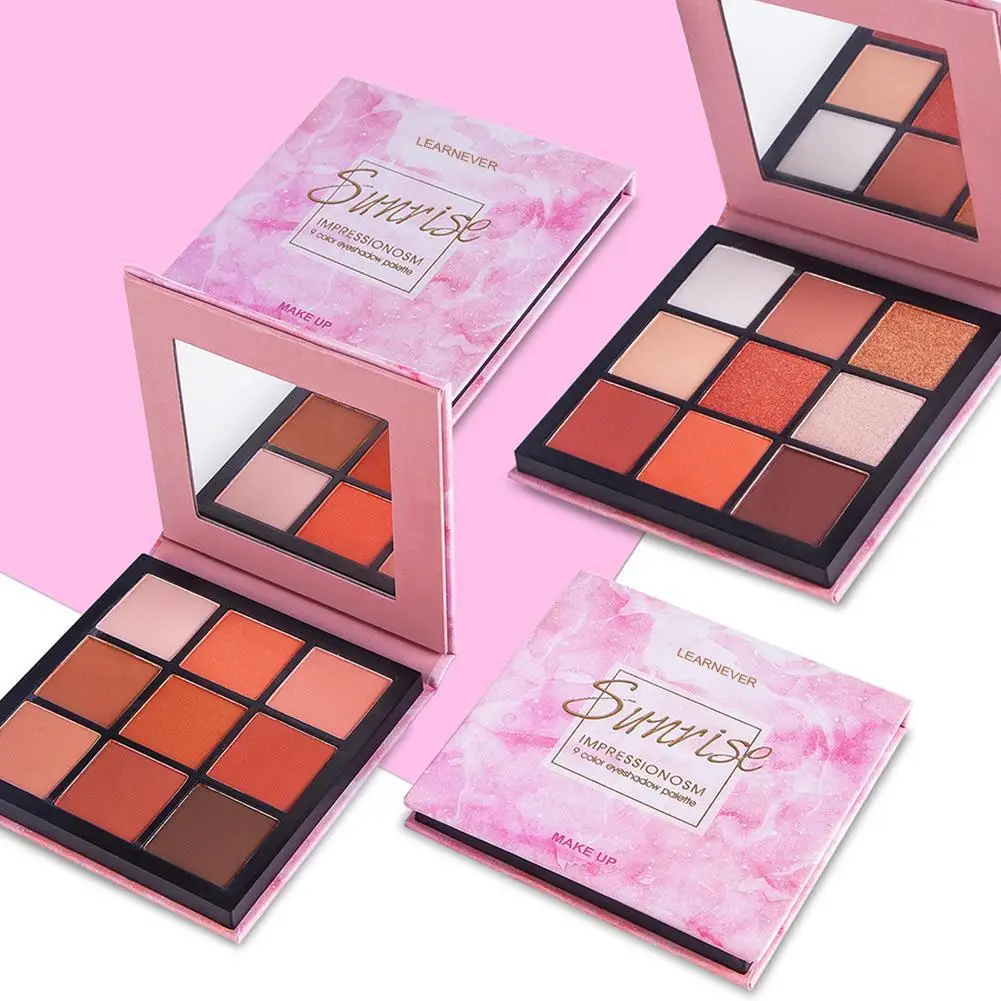 9 Цвета Shimmer МАТОВЫЕ тени для век палитра макияжа кисточки пигментированные