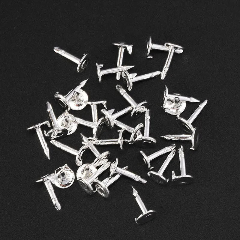 50Sets/lot Gold Rhodium Copper Nail Tie Tack Lapel Pin Back Clutch Scatter Butterfly Clasp Squeeze Badge Holder DIY Jewelry