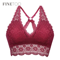 finetoo sexy bralette padded bras for women transparent wireless bra lace intimates lace bralette backless brassiere crop tops
