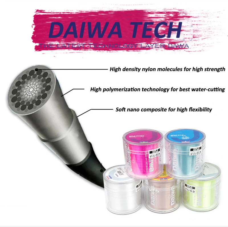 Сверхпрочная нейлоновая рыболовная леска DAIWA 2022 500 м 2-40 фунтов 6 цветов японская
