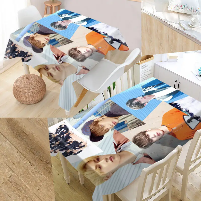 

Custom Stray Kids KPOP Modern Dustproof Tablecloth High Quality Print Forest Tablecloth Everything For Home And Kitchen 0317