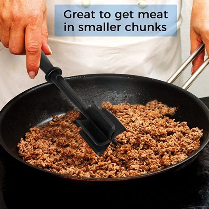

Multifunctional Heat Resistant Meat Masher Nylon Hamburger Chopper Ground Meat Chopper Utensil Non Stick Cookware 28GF