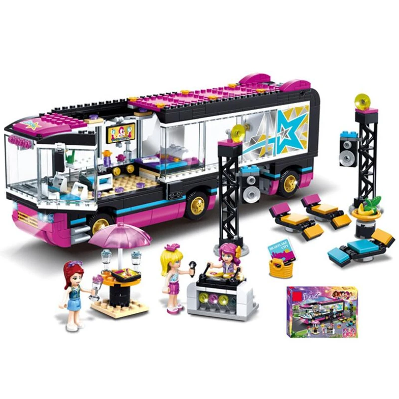 Скидка Забавный конструктор Xingliwei Carpool Bus, совместимый с подругой, строительные блоки, развивающие игрушки для мальчиков и девочек, праздничные под...