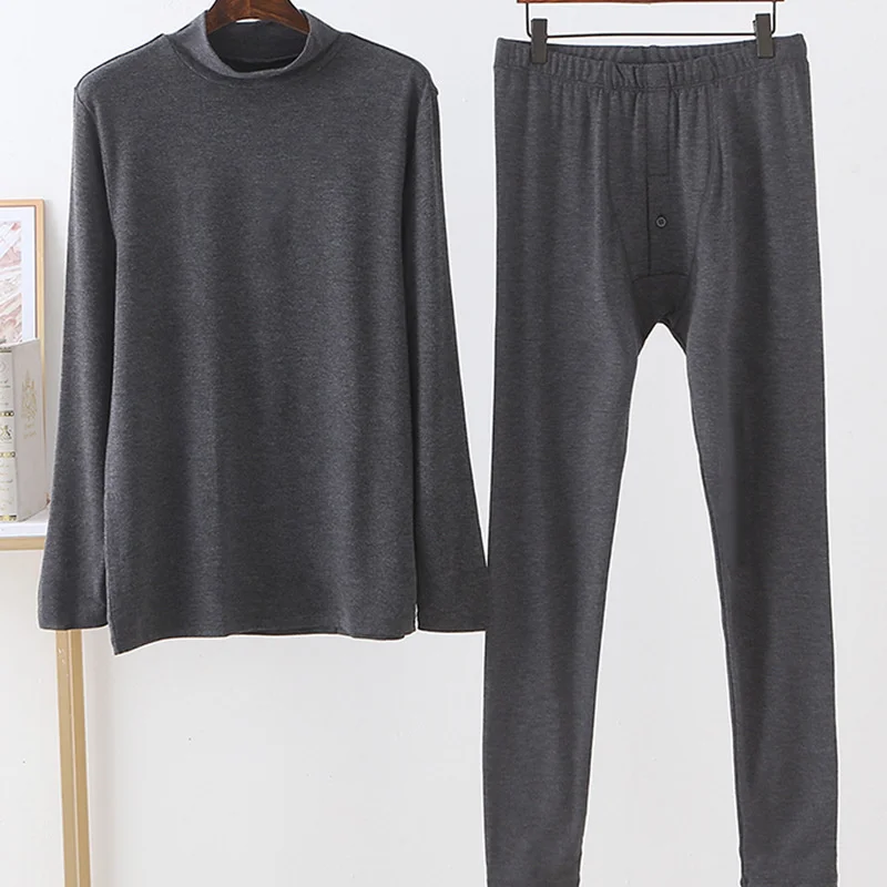 

NXY термобелье для мужчин с подкладкой, флисовые брюки с длинными рукавами, комплект с полувысоким воротником, увлажняющая осенняя одежда 1123