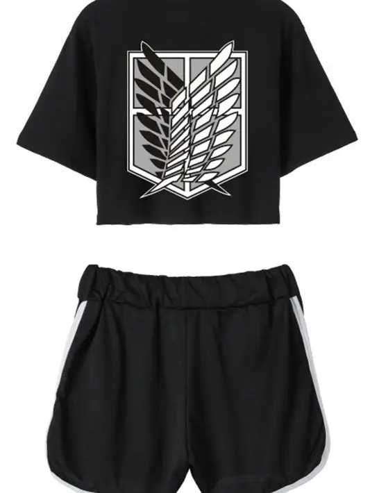 Костюм из футболки и шортов для косплея аниме атака на Титанов| |