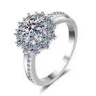 Кольцо женское из серебра 925 пробы с бриллиантами, Идеальной огранки, 1 карат