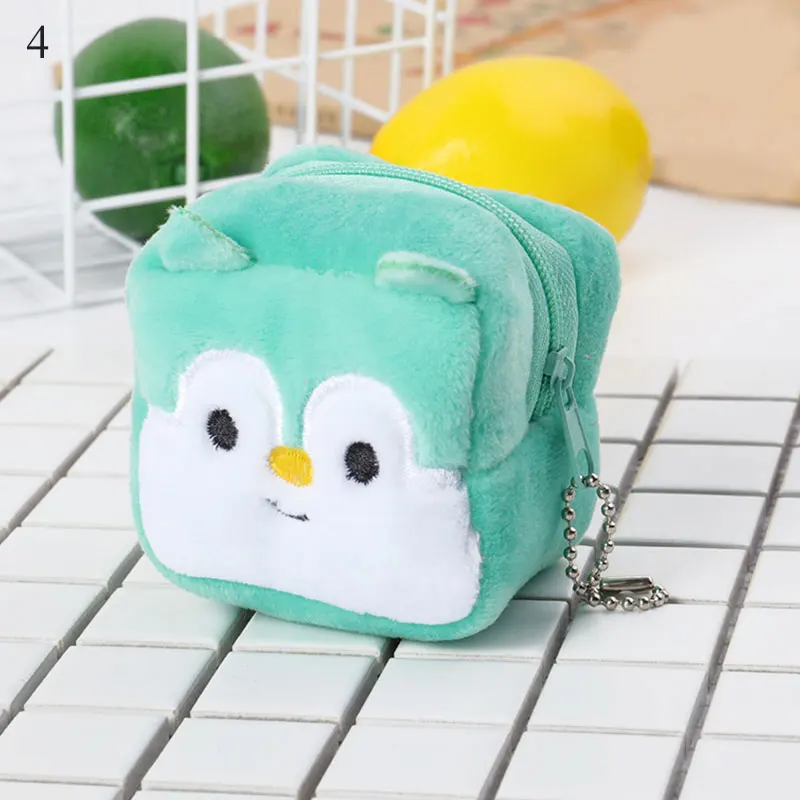 Кошелек для мелочи девочек миниатюрный бумажник милый плюшевый клатч на молнии с