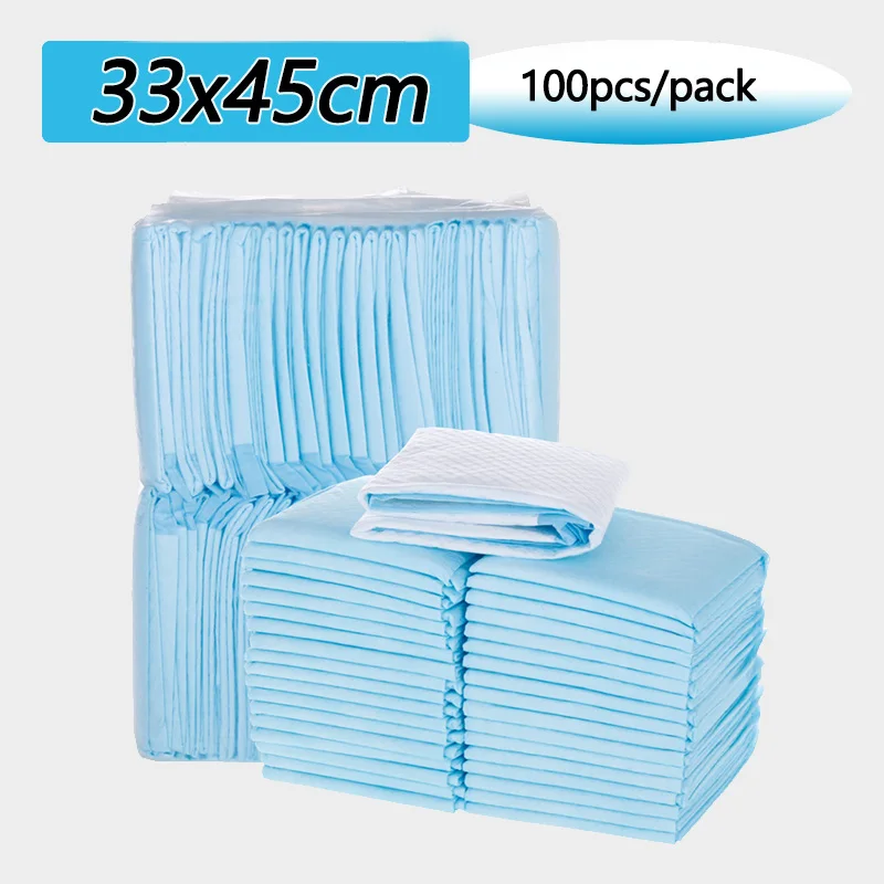 100pcs Blue 33x45cm Herbabe одноразовые пеленки Пеленальный Коврик для взрослых детей или домашних животных Водонепроницаемый пеленальный матрас подгузник - Цвет: 100pcs Blue 33x45cm