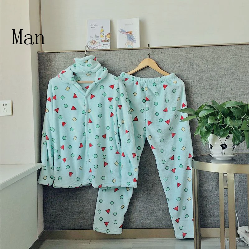 Фланелевые пижамы с героями мультфильмов женские зимние пара геометрических