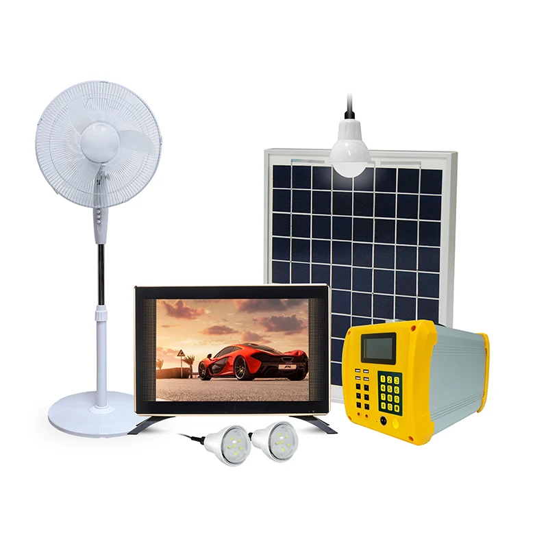 

Надежная и доступная портативная система солнечной энергии с комплектами домашнего освещения, ТВ-вентилятором и ноутбуком для внесетевых ...