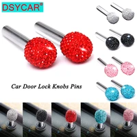 dsycar 2pcsset bling glitter interior door lock knobs pins universal
