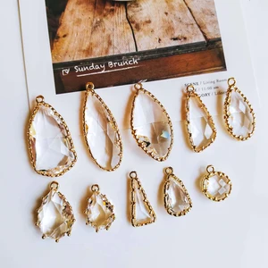 4 шт., стеклянные подвески для сережек