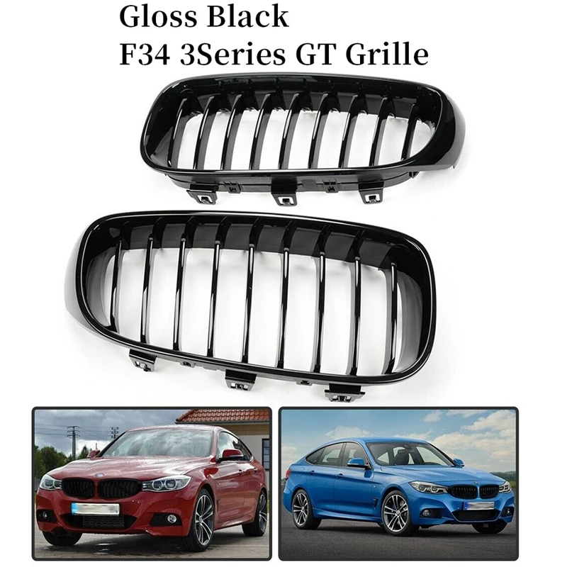 

Передняя решетка вытяжки для-BMW F34 3 серии 328I 330I 335I 340I GT XDrive 2014-2019 глянцевый черный