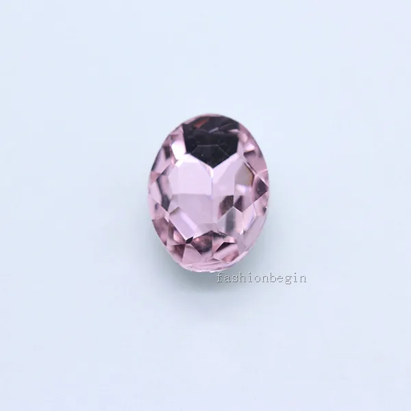 lt pink 20p 10x14 мм Овальный цвет с заостренным фольгированным дном обратно граненые хрустальные стразы Драгоценности обувь, сумка, одежда, заколка для волос ремесло стеклянный модный камень - Цвет: lt pink