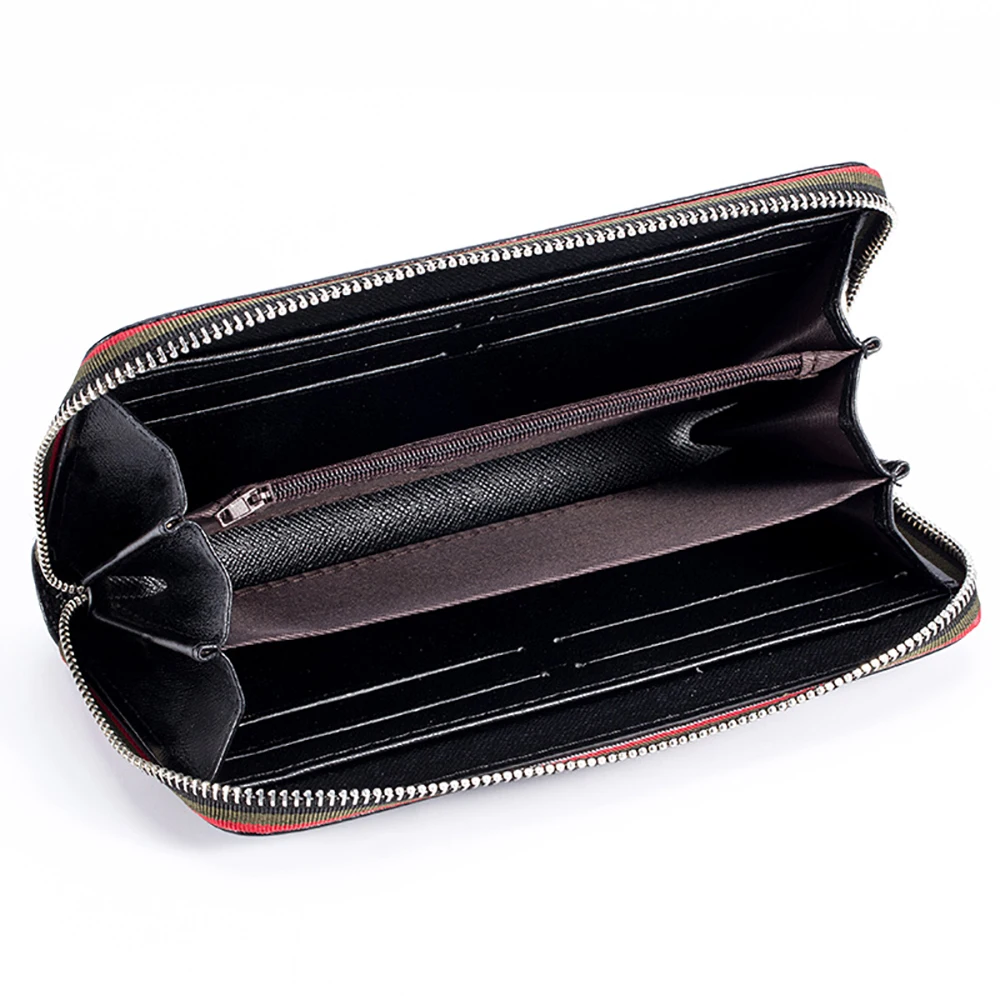 

New Ladies Long Genuine Leather Wallet Large Capacity Women Purse Card Zipper Multifunction Purse Phone Bag