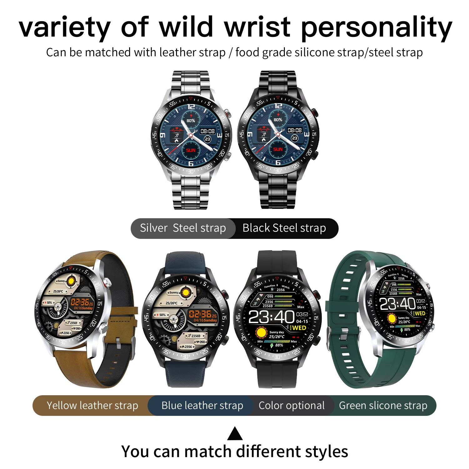 

2021 HD Full circle touch screen Mens Smart Watches IP68 Waterproof Sports Fitness Watch Fashion Smart Watch for men