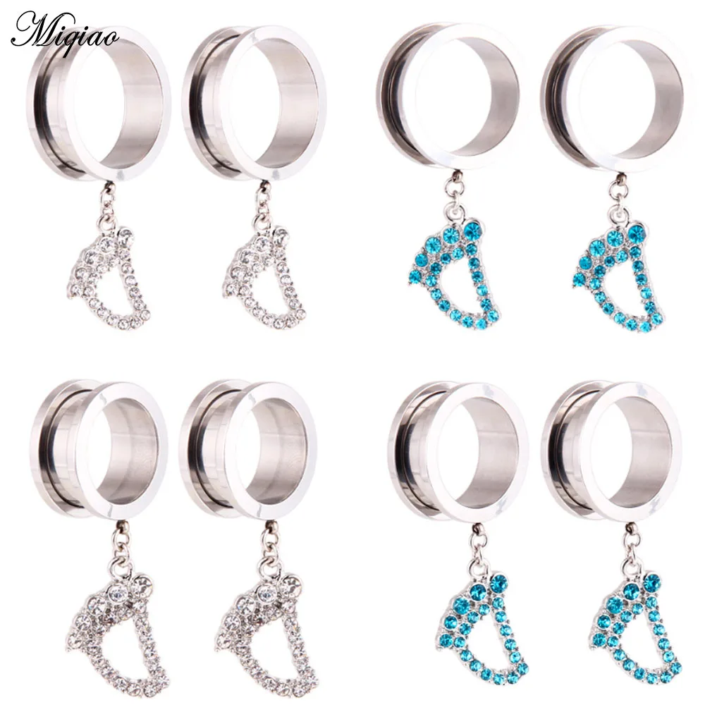 Туннели-подвески Miqiao из нержавеющей стали 2 шт. туннели с заглушками для пирсинга