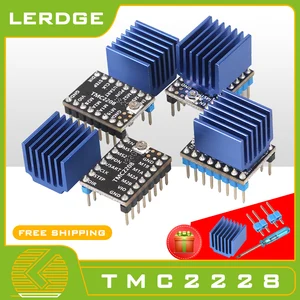 lerdge 3d printer parts 4pcs stepstick tmc2208 stepper motor driver super silent with new heat sinks replace tmc2100 free global shipping