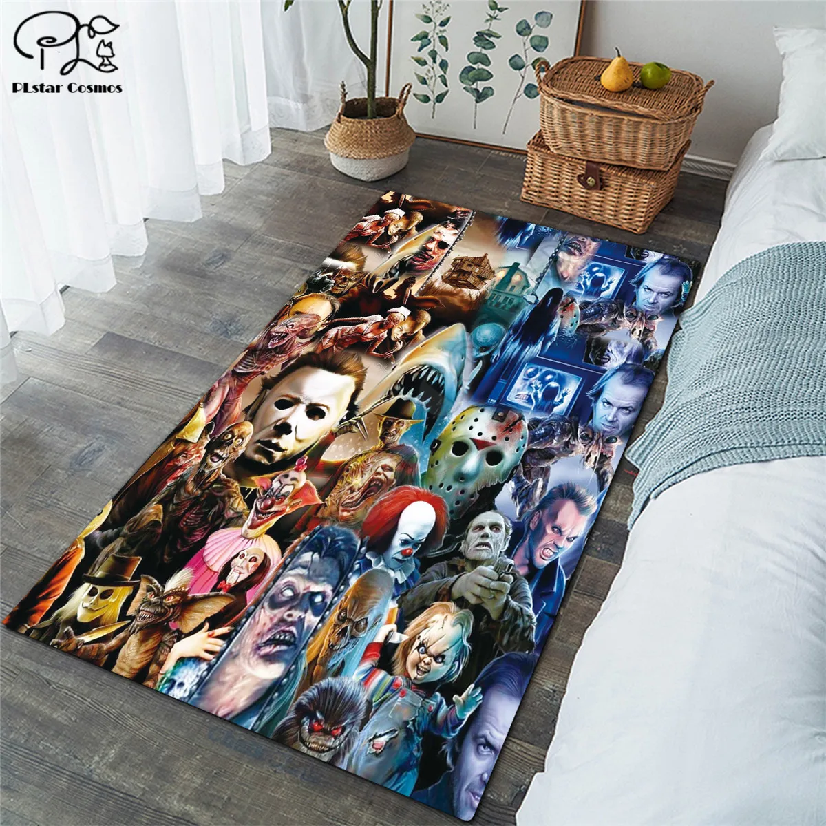 

Halloween IT Horror carpet Square Anti-Skid Area Floor Mat 3D Rug Non-slip Mat Dining Room Living Room Soft Bedroom Carpet 02