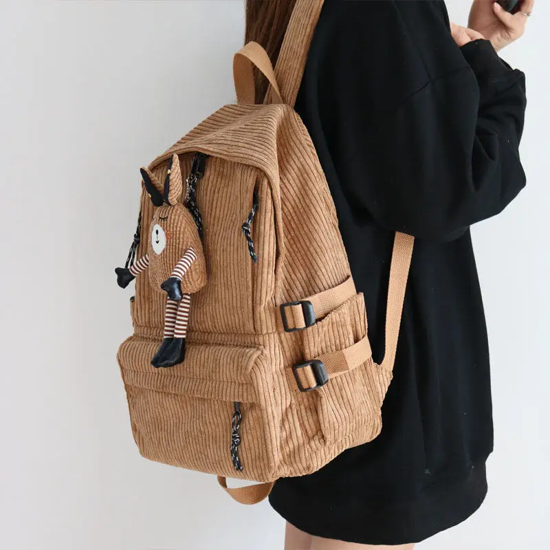 

Школьный ранец в женском стиле, рюкзак для учеников Старшей и старшей школы, винтажный вельветовый рюкзак в стиле мори Ulzzang