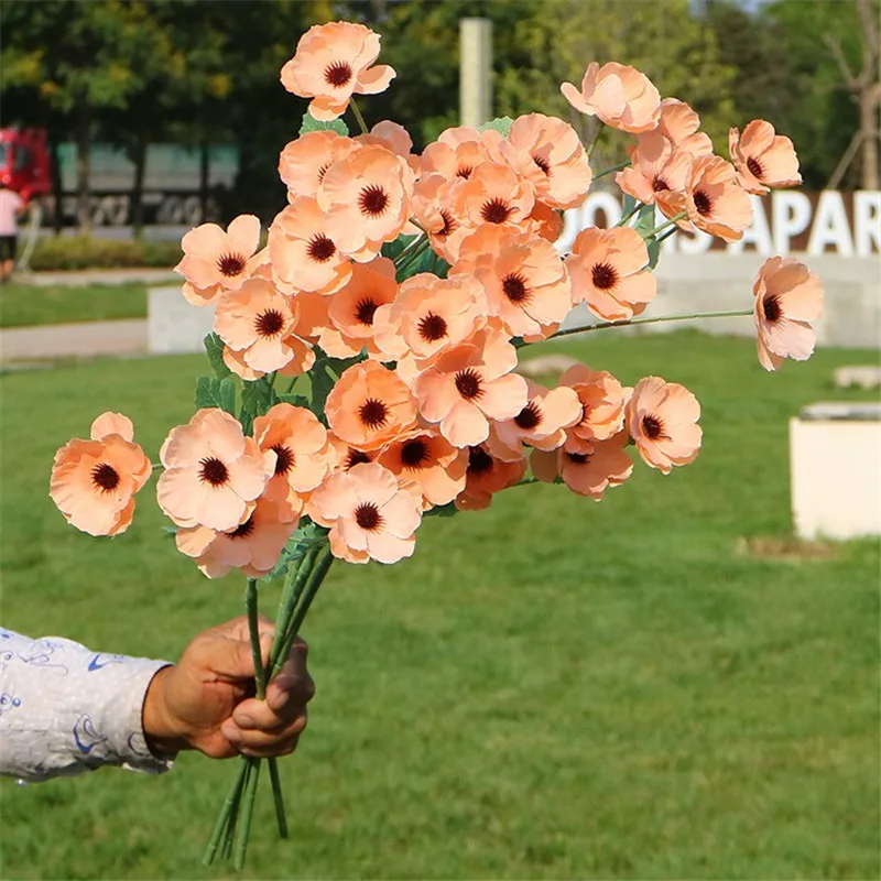 Искусственные анемоны с длинным стержнем 34 25 дюйма 20 шт. имитация пастельных