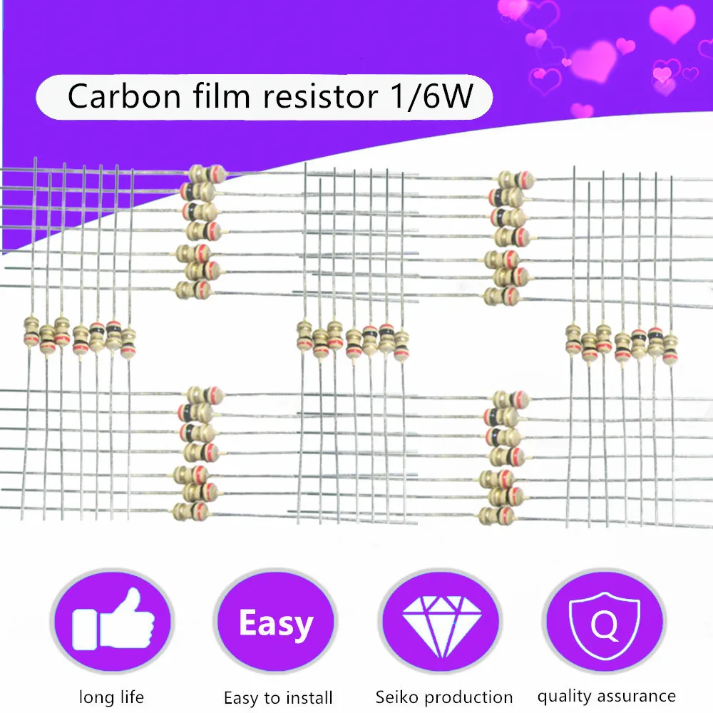 

300pcs/lot 121 Values 1/6W 5% Carbon Film Resistor Assortment Kit Set 1R-2.2M 1K 10K 100K 220R Full Series Ohm Resisitance