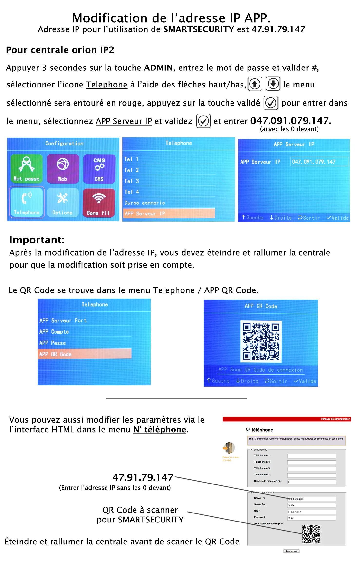 Беспроводной текст на французском языке меню TCP IP сигнализации Системы GPRS GSM